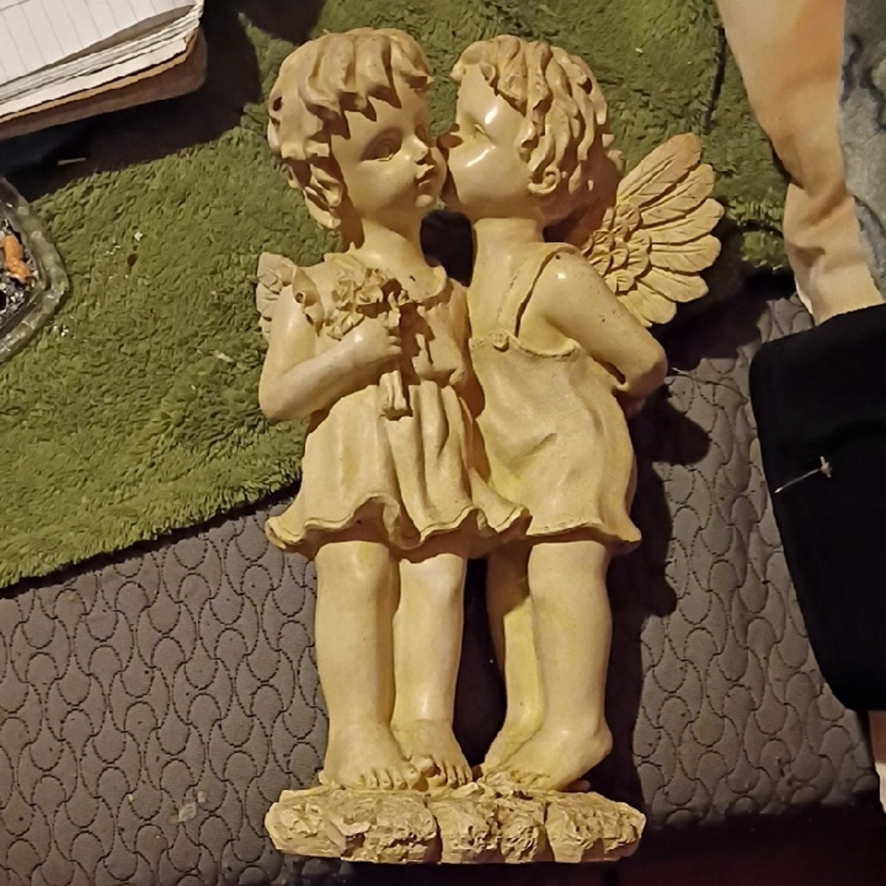 Charming Tan Angelic Sculpture